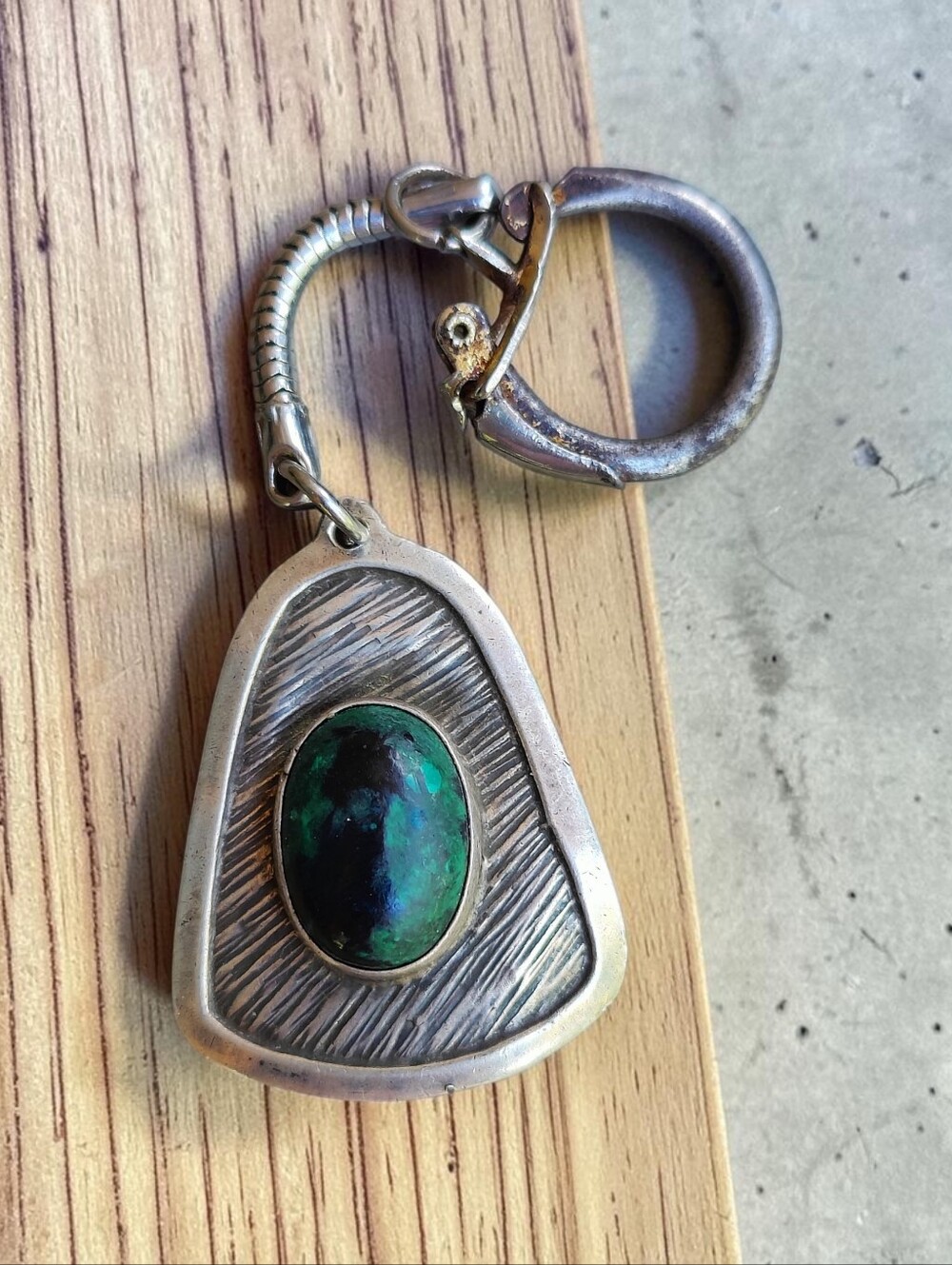 Vintage Sterling Silver Is Real Eilat Stone Pendant Repurposed